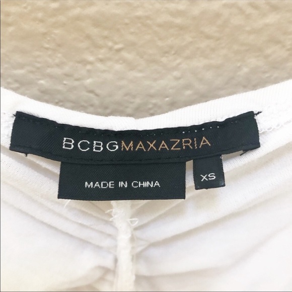 BCBG MAXAZRIA white v-neck ruffle dress - Picture 3 of 3